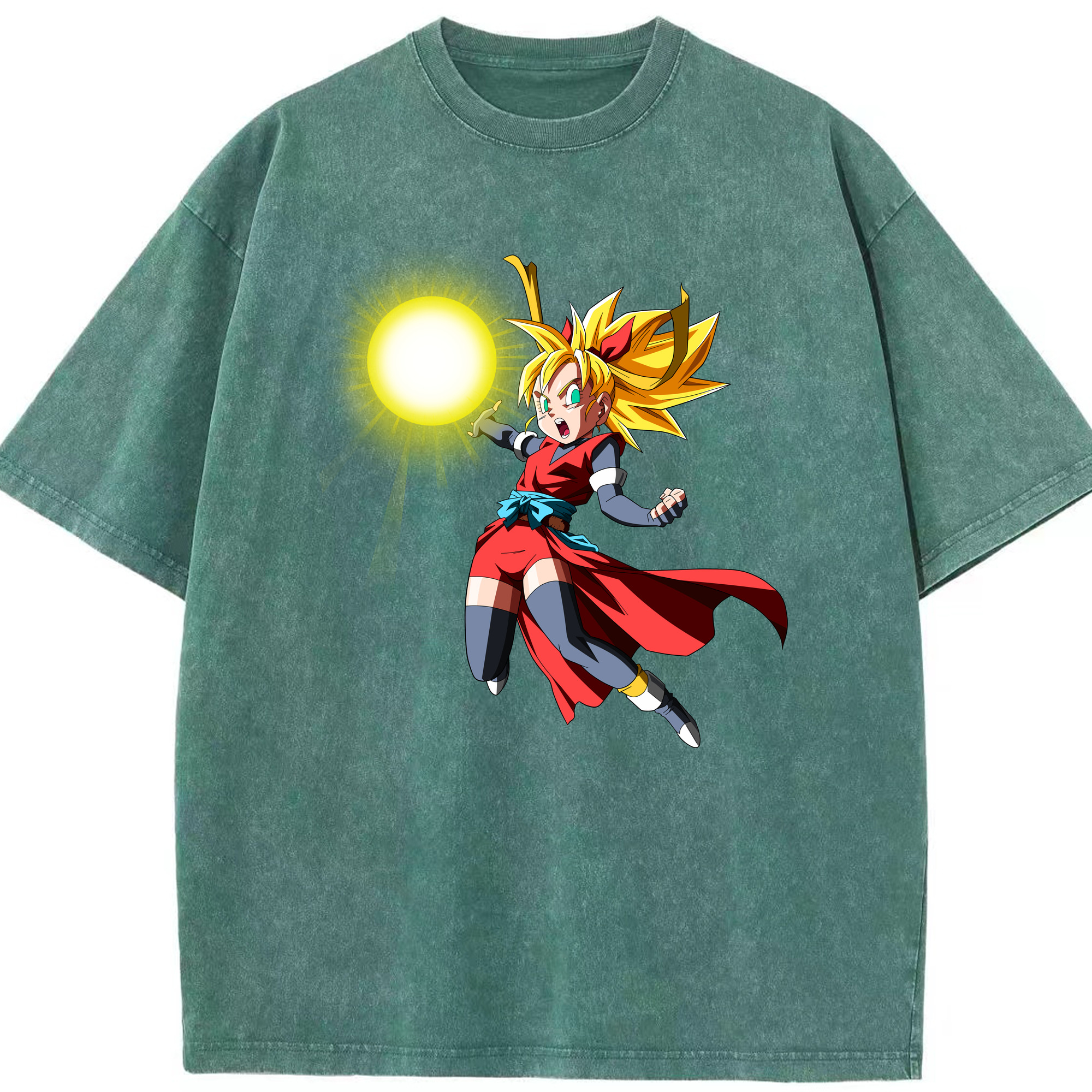 （画像用） ドラゴンボール カリフラ DRAGON BALL Caulifla 綿100% ヴィンテージ風 半袖Tシャツ（フロントプリント）